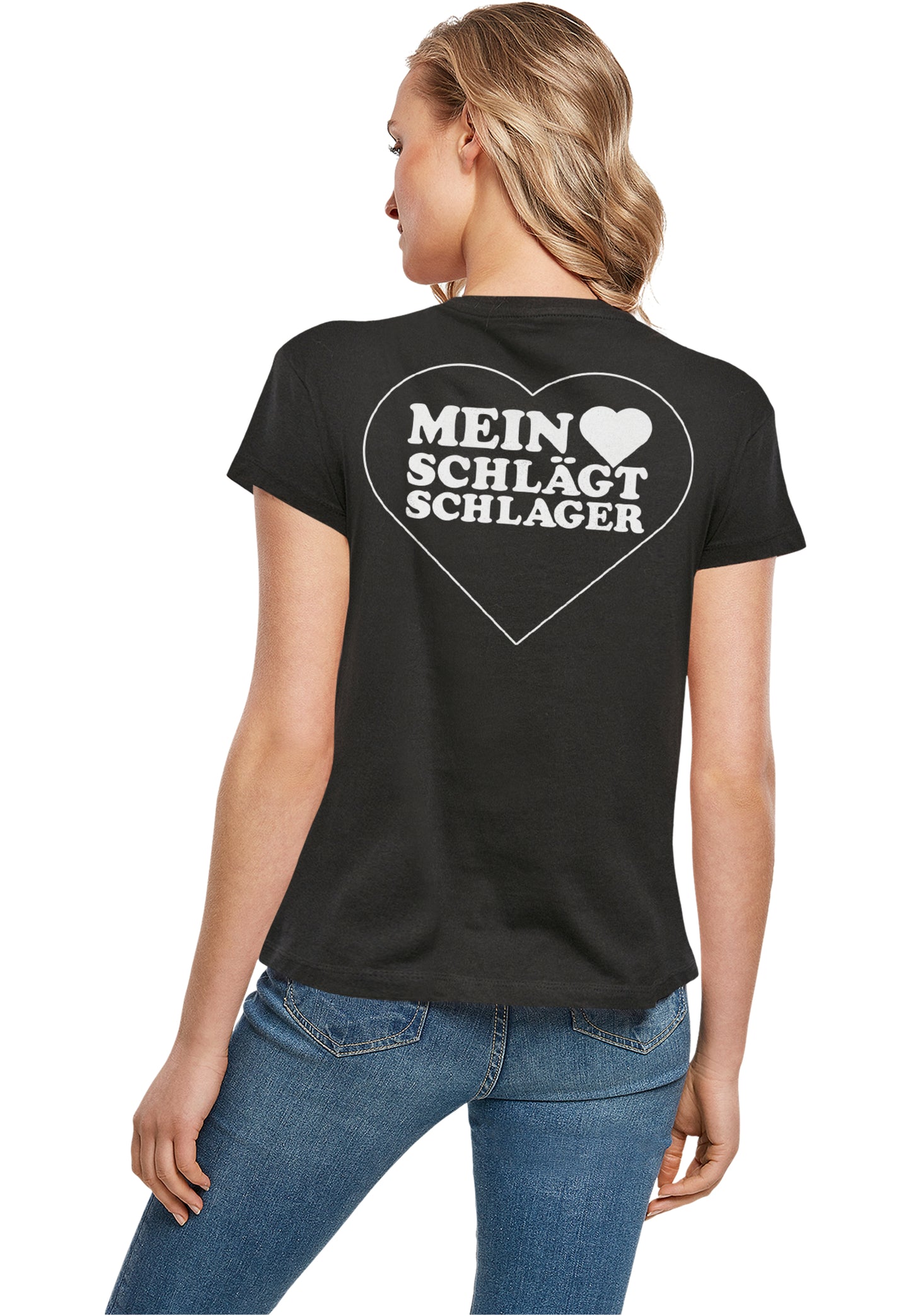 Ladies MHSS Herz Weiß 2 T-Shirt Black