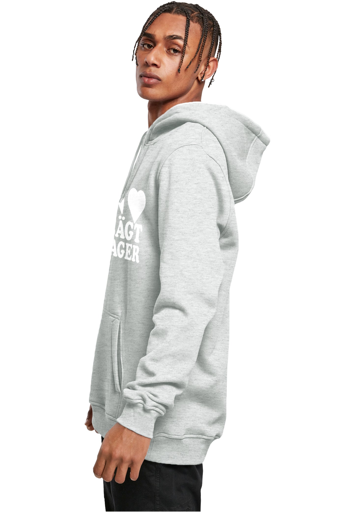 MHSS Logo Weiß Hoodie Heather Grey
