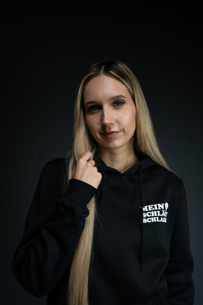 Schlager Logo Hoodie Schwarz mit kleinem Logo