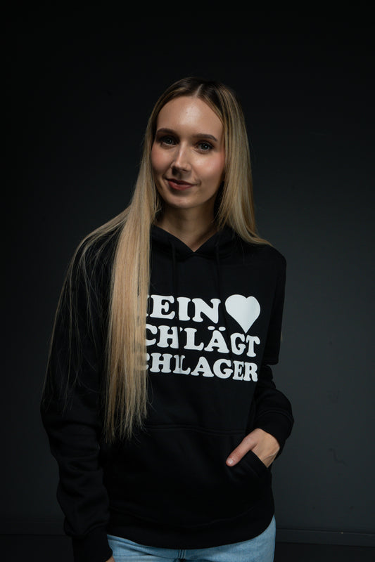 Schlager Logo Hoodie Schwarz mit großem Logo