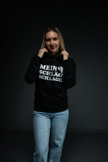 Schlager Logo Hoodie Schwarz mit großem Logo
