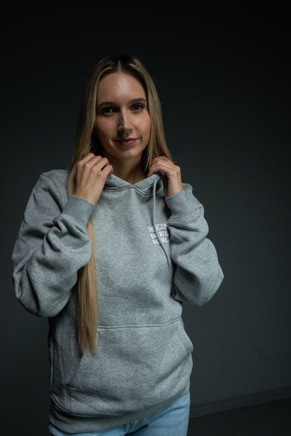 Schlager Logo Hoodie Hellgrau mit kleinem Logo