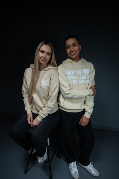 Schlager Logo Hoodie Sand mit großem Logo