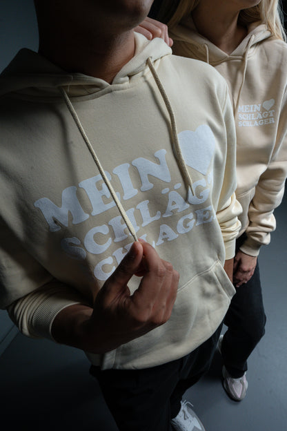 Schlager Logo Hoodie Sand mit großem Logo