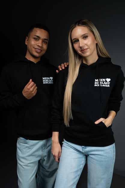 Schlager Logo Hoodie Schwarz mit kleinem Logo