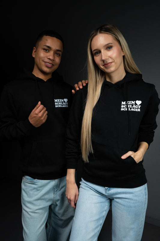 Schlager Logo Hoodie Schwarz mit kleinem Logo