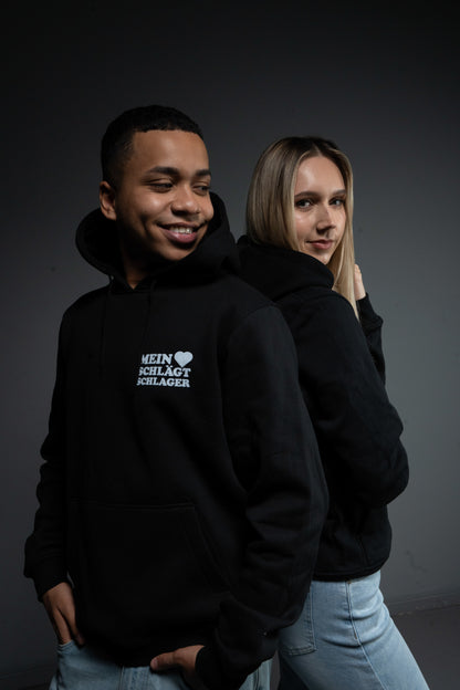 Schlager Logo Hoodie Schwarz mit kleinem Logo