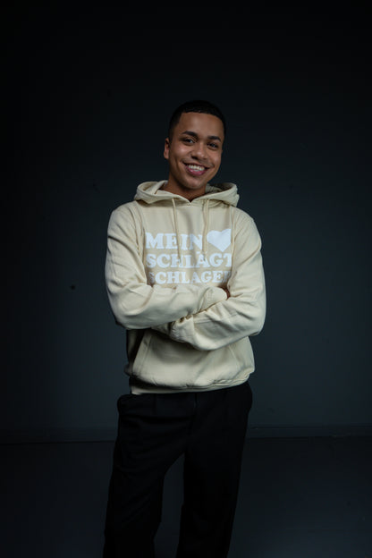 Schlager Logo Hoodie Sand mit großem Logo