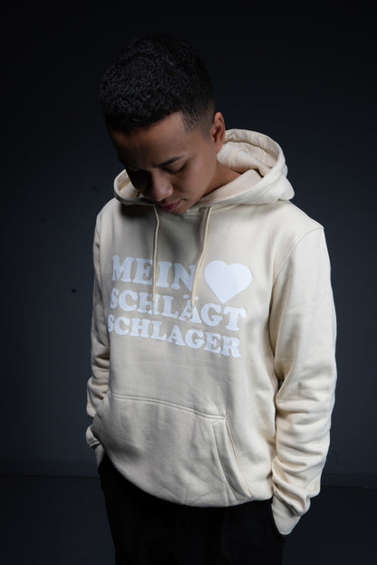 Schlager Logo Hoodie Sand mit großem Logo