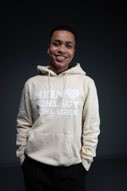 Schlager Logo Hoodie Sand mit großem Logo