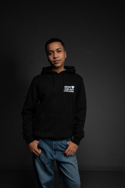 Schlager Logo Hoodie Schwarz mit kleinem Logo
