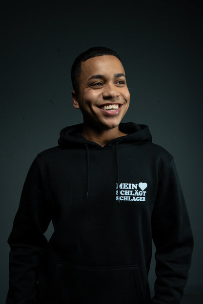 Schlager Logo Hoodie Schwarz mit kleinem Logo
