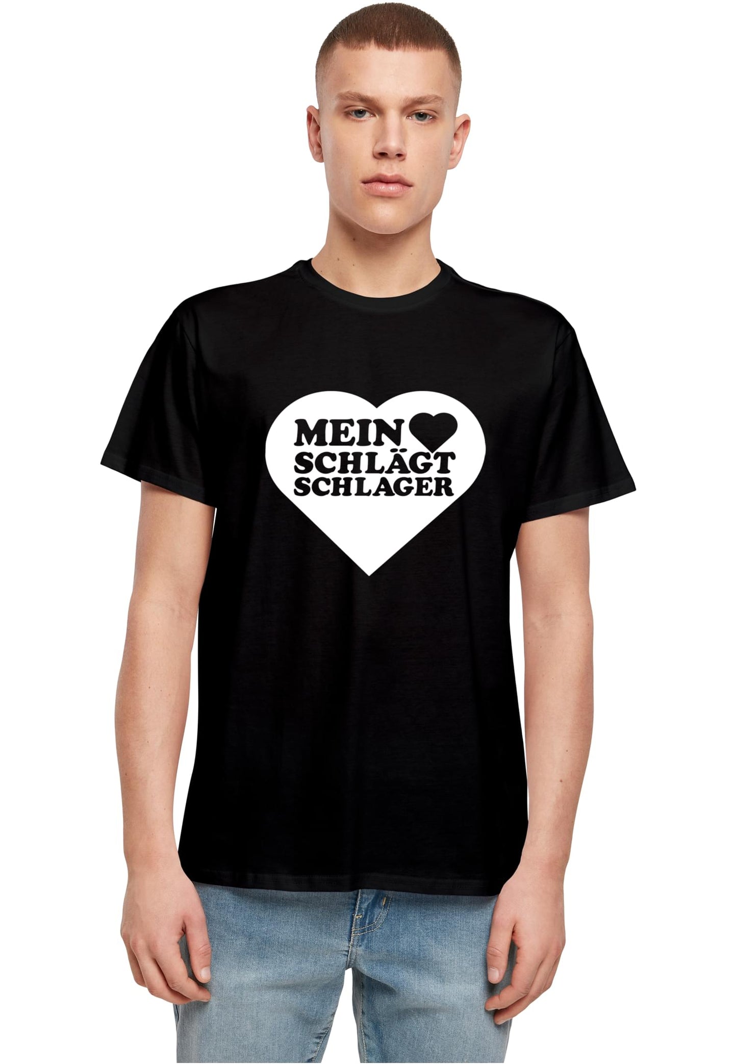 MHSS Herz Weiß Basic T-Shirt Black