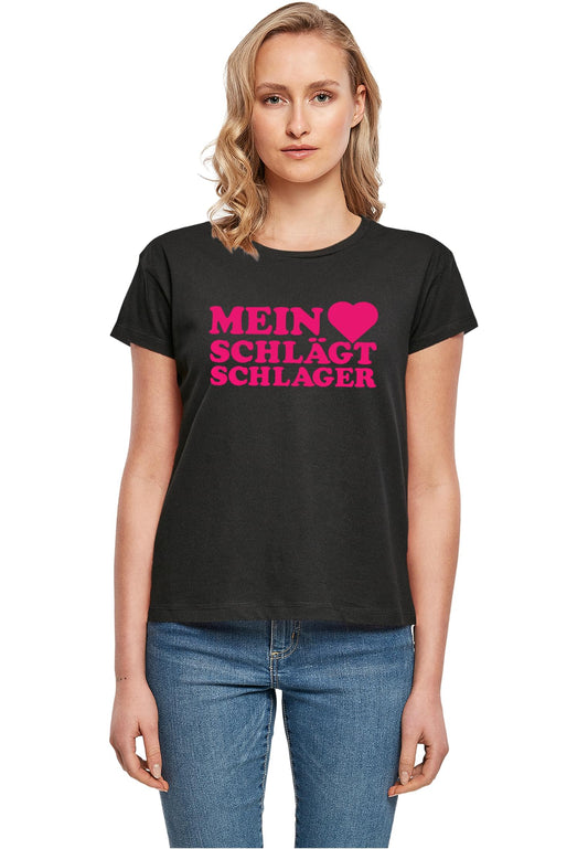 Ladies MHSS Logo Pink T-Shirt Black