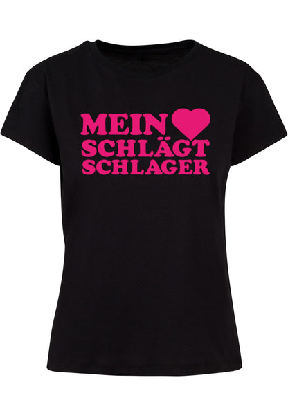 Ladies MHSS Logo Pink T-Shirt Black