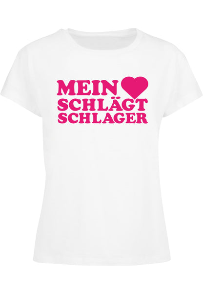 Ladies MHSS Logo Pink T-Shirt White
