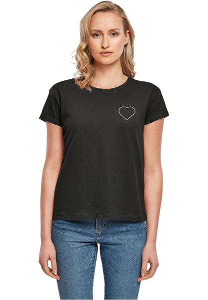 Ladies MHSS Herz Weiß 2 T-Shirt Black