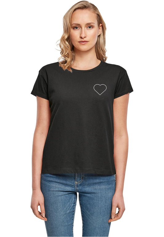 Ladies MHSS Herz Weiß 2 T-Shirt Black