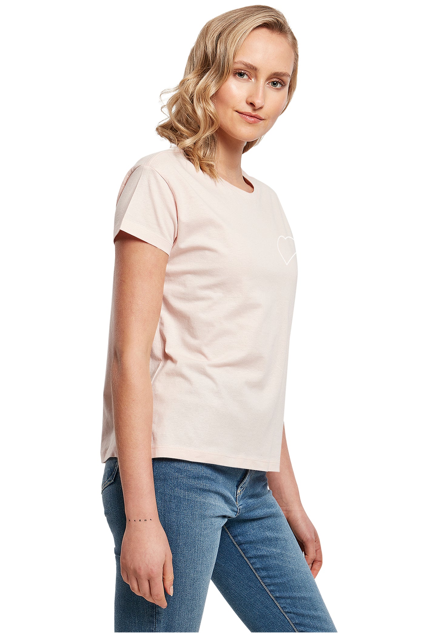 Ladies MHSS Herz Weiß 2 T-Shirt Pink
