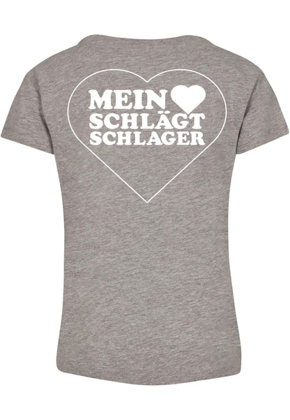 Ladies MHSS Herz Weiß 2 T-Shirt Heather Grey