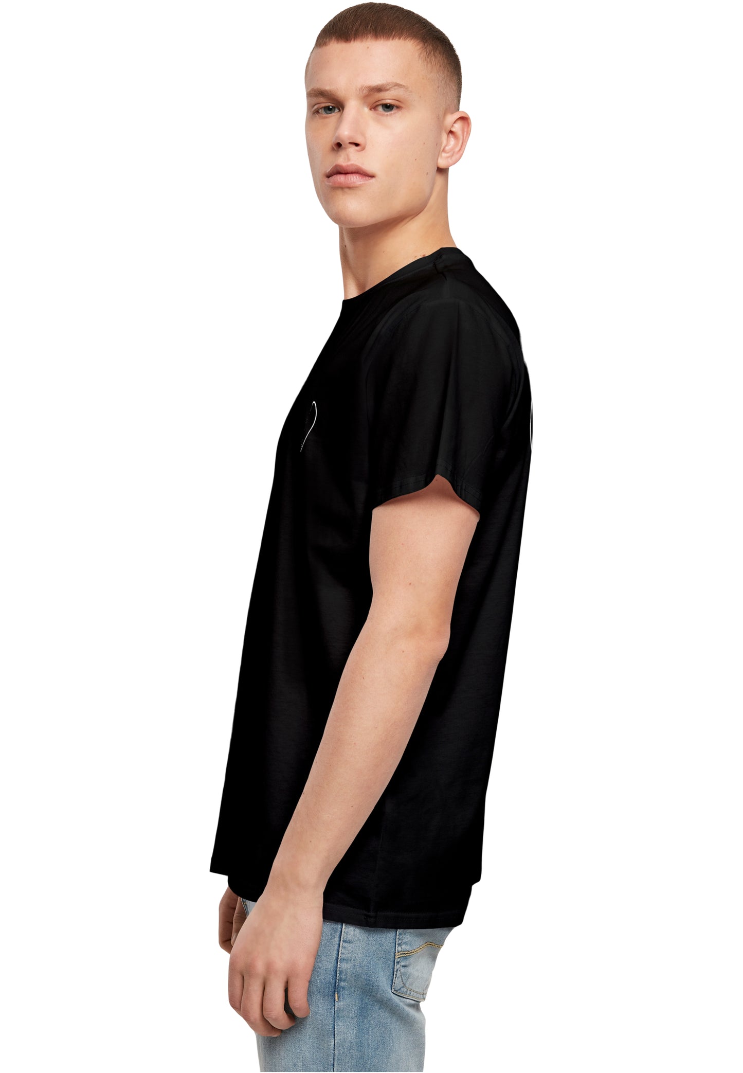 MHSS Herz Weiß 2 Basic T-Shirt Black