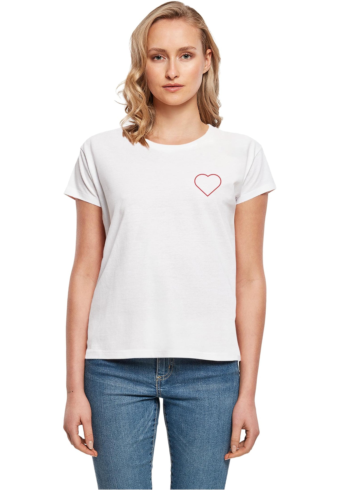 Ladies MHSS Herz Rot 2 T-Shirt White