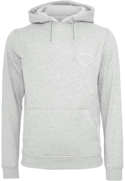 Schlager Herz Hoodie Grau mit Rückenprint