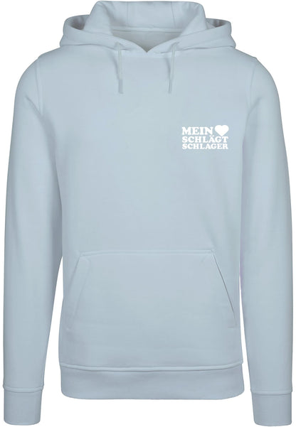 Schlager Logo Hoodie Blau mit kleinem Logo