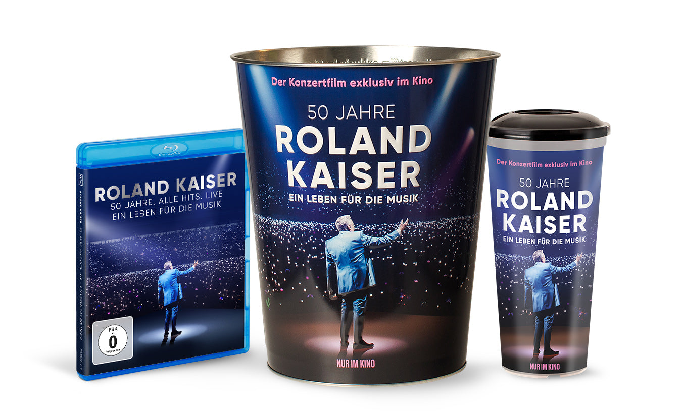 Roland Kaiser - 50 Jahre. Alle Hits.Live "Ein Leben für die Musik" (Komplettpaket: Blu-ray+Popcornbehälter+Trinkbecher)